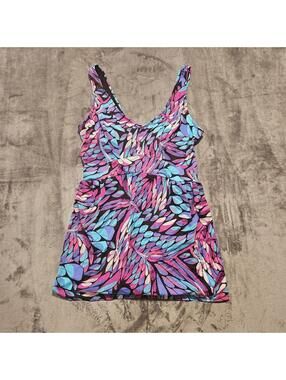 Swimsuits For All Beach Belle Ladies Size 22 Plus Swim Dress Purple Multi